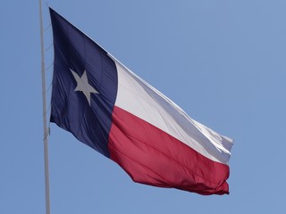 Close up of a flag of Texas, United States of America.