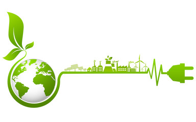 Ecology concept and Environmental ,Banner design elements for sustainable energy development, Vector illustration