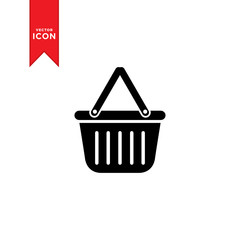 Shopping basket icon vector. Simple design on trendy icon.