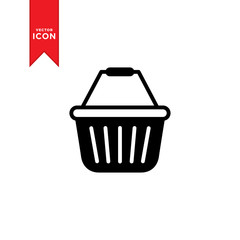 Shopping basket icon vector. Simple design on trendy icon.