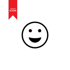 Fototapeta premium Smile face emoticon icon vector. Flat design style on trendy icon.