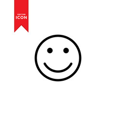 Smile face emoticon icon vector. Flat design style on trendy icon.