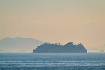 Cruise liner ship in Mediterranea sea