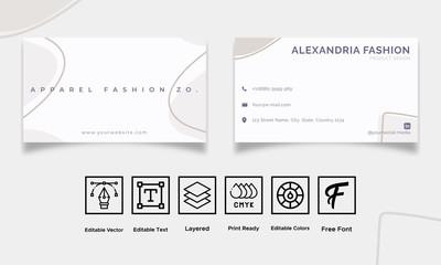 Fashion minimal, Apparel, business card design vector