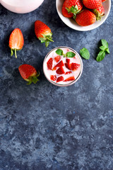 Strawberry yogurt with fresh berries