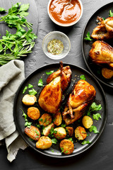 Tasty grilled quails