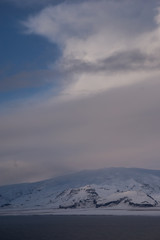 Naklejka na ściany i meble Dramatic winter scenery of South Iceland