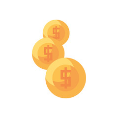 Isolated money coins line style icon vector design