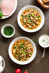 Cold russian soup Okroshka