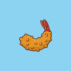 Deep-fried Tempura shrimp vector illustration for Tempura Day