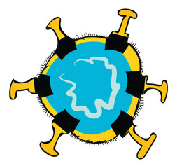 Coronavirus 2019-nCoV vector concept illustration - graphical abstract