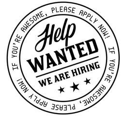 We are hiring black round stamp