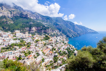 Fototapeta na wymiar View of Positano in the Amalfi Coast, Italy