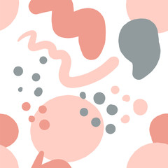 Pastel pink and grey brush stroke pattern - modern seamless design for print