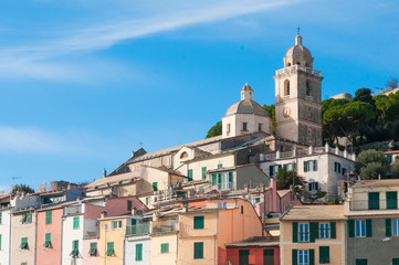 Fototapeta na wymiar View of Portovenere, Italy a small town by the sea in Liguria