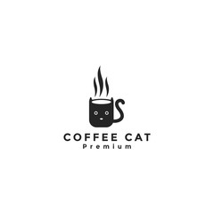 the coffee cat logo is a creative logo which consists of coffee mugs and cats