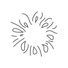 Fototapeta na wymiar water splash doodle icon vector Hand drawn cartoon explosion burst drop illustration design