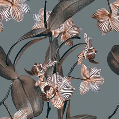 Photo sur Plexiglas Orchidee Modèle sans couture abstrait. Fond aquarelle avec des coups de pinceau.