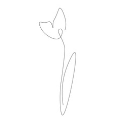 Obraz premium Spring flower one line draw vector illustration