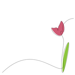 Spring background with pink flower vector illustration
