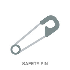 safety pin flat icon on white transparent background. You can be used black ant icon for several purposes.	