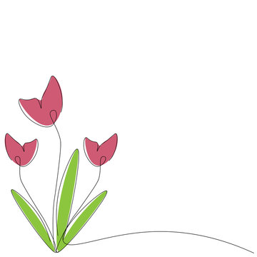 Spring Flowers Pink Vector Illustration