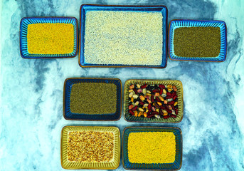 Various kinds of grains(Sticky rice,millet,sticky sorghum,beans)