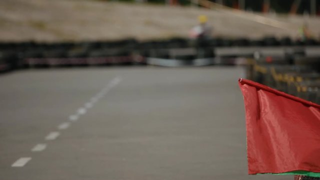 Developing flag on morocycle competition