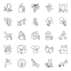  Pack Of Plants Line Icons 