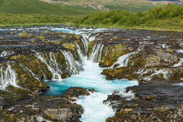Bruarfoss Waterfall in Iceland