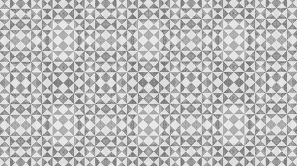 Gray white traditional motif tiles texture background - Vintage retro cement tile with triangular square pattern