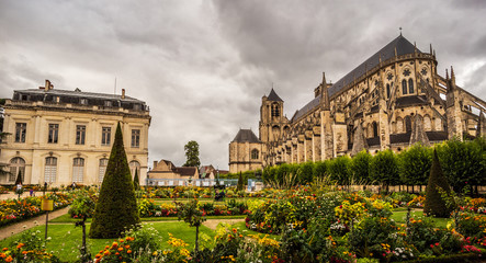 Gardens of city hall and Cathedral  in Bourges