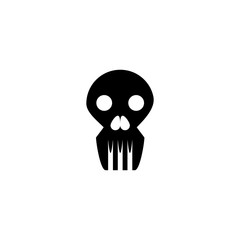 X-ray icon. Skull sign. Halloween holiday symbol. Logo design element