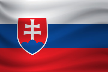 Waving flag of Slovakia. Vector illustration