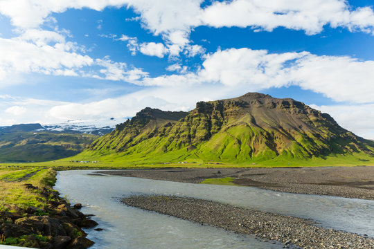 Green landscape of Iceland