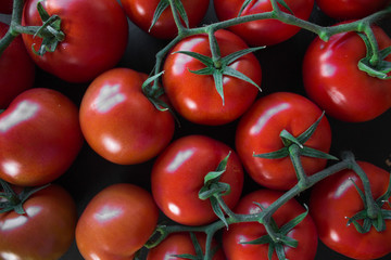 Top view of some red tomatoes