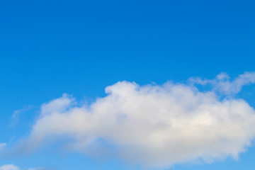 Bright white clouds on blue sky. Beautiful background.