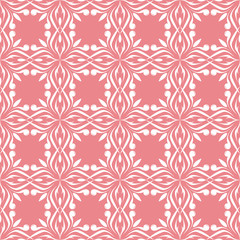 Floral seamless pattern. White flowers on pink background