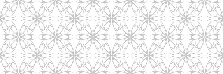 Fototapeta na wymiar Seamless pattern with flowers. Gray on white background