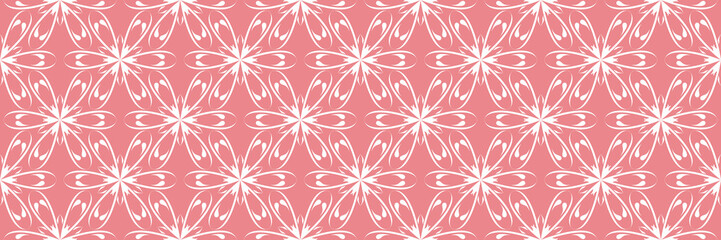 Fototapeta na wymiar Floral seamless pattern. White flowers on pink background