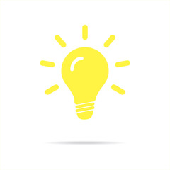 Light bulb icon isolated on white. Line vector icon. Light bulb sign in flat style. Idea Bulb images, Lighting lamp in black. Light bulb as sign solution, idea, thinking concept.