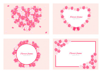 春　桜　フレーム　背景　イラストセット