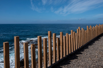 Obraz premium Alcala, Tenerife, Canary islaFencing on the coast of Alcala, Tenerife, Canary islands, Spainnds, Spain