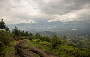 Amazing landscape in Ecuador with mountains and clouds
