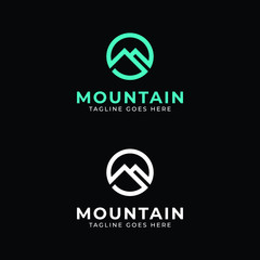 M Mountain Letter Icon Logo Design Template Inspiration for Your Business Company. Geometric Element Web. Vector Eps9 Editable