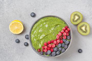 Detox smoothie Breakfast in a bowl. Healthy eating concept
