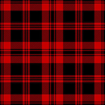 Tartan plaid pattern background. Seamless dark check plaid graphic in black and red for scarf, flannel shirt, blanket, throw, upholstery, or other modern fabric design.