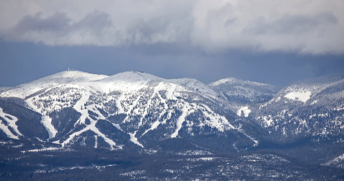 Whitefish Mountain Resort A Ski Resort In Winter, Montana, USA