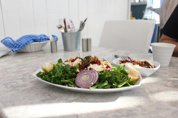 salad with feta cheese and olives