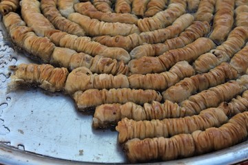 Traditional Turkish dessert named baklava